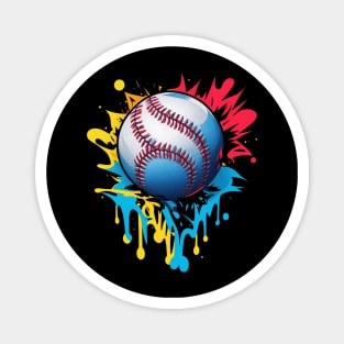 Abstract Baseball Ball Magnet